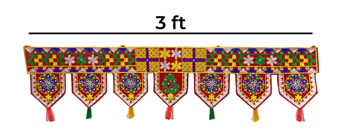 Handcrafted Valvet Embroided Deepawali Toran (Door Valance)