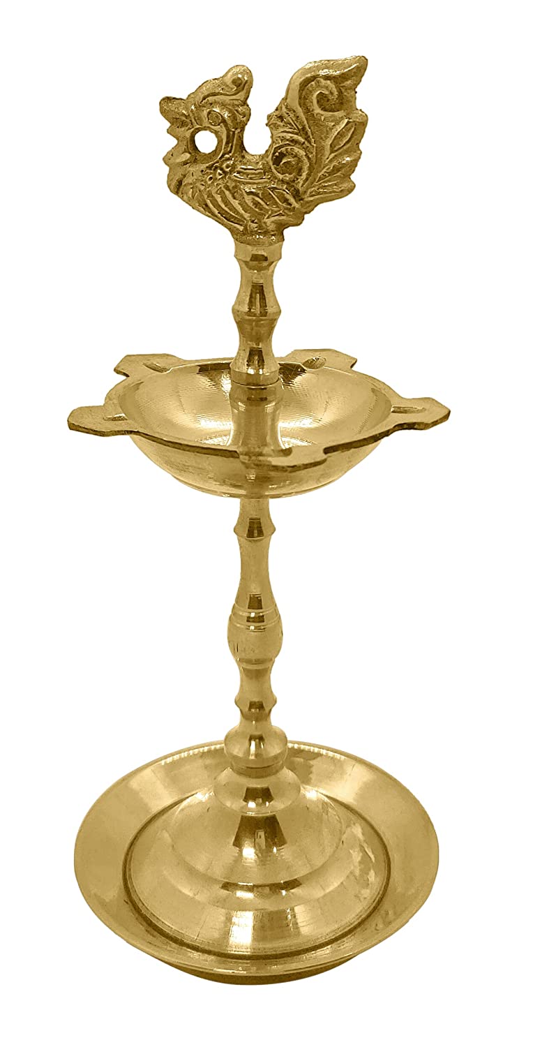 6 Inch Brass Peacock Kerala Diya