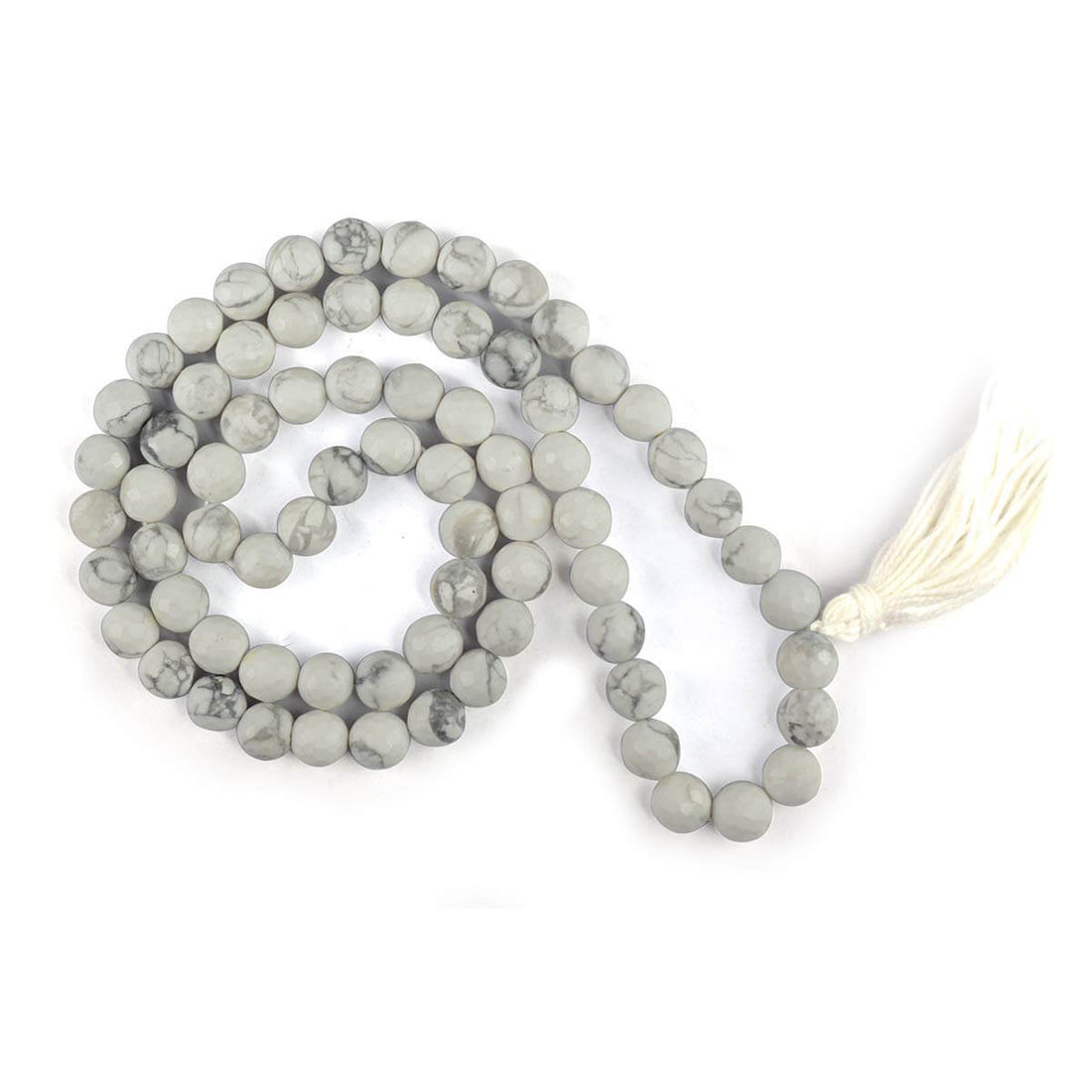 Howlite Crystal Necklace | 6MM Beads for Chakra Healing & Calm