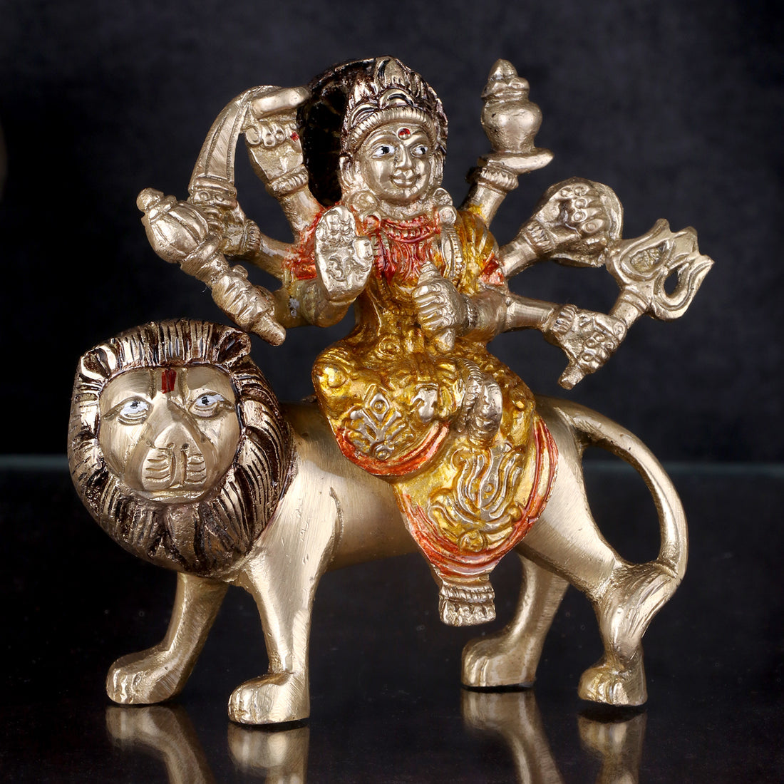 4.5 Inch Eye Catching Maa Durga Brass Idol