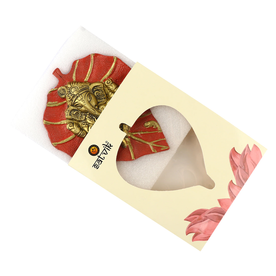 1 Pc Lord Ganesh on Leaf Patta Wall Hanging