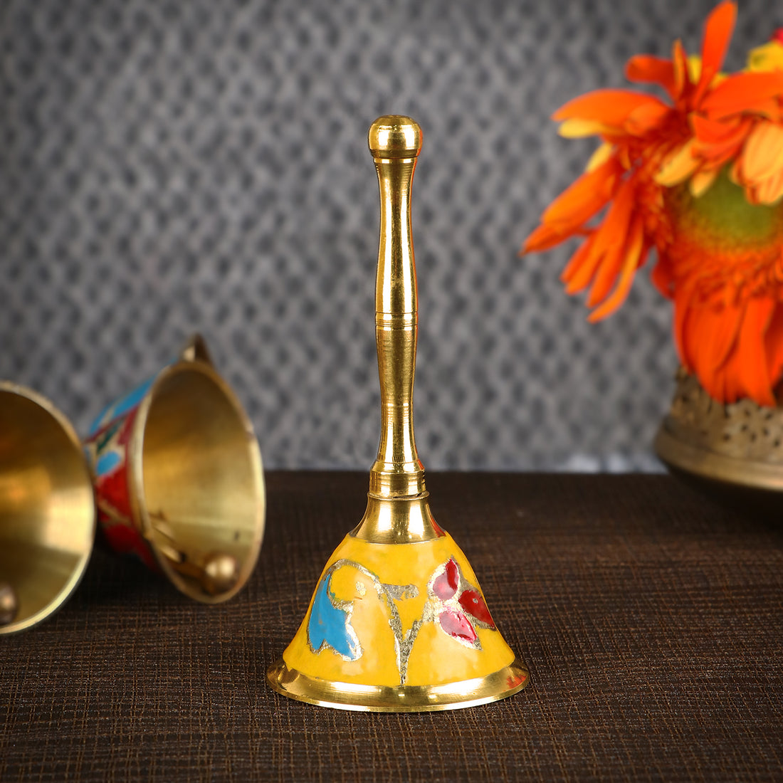 Stunning Floral Brass Pooja Bell/Ghanti