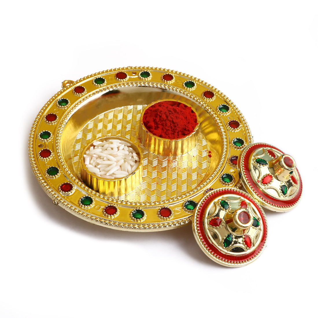 Attractive Round Roli Akshat Platter
