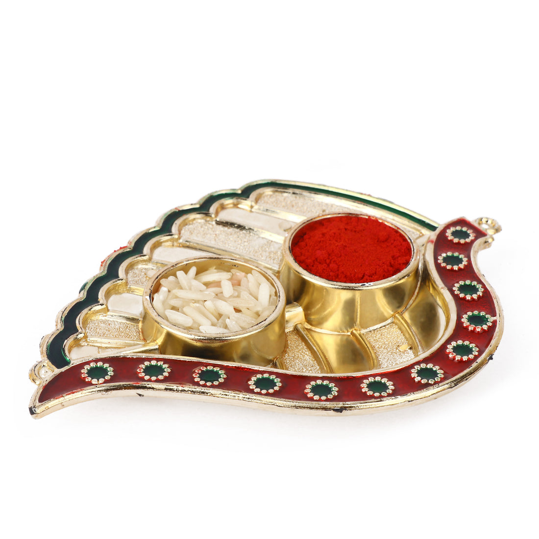 Beautiful Roli Akshat Leaf Platter