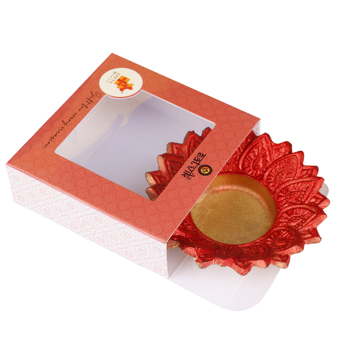 Designer Multicolor Floral Chakra Metal Diya