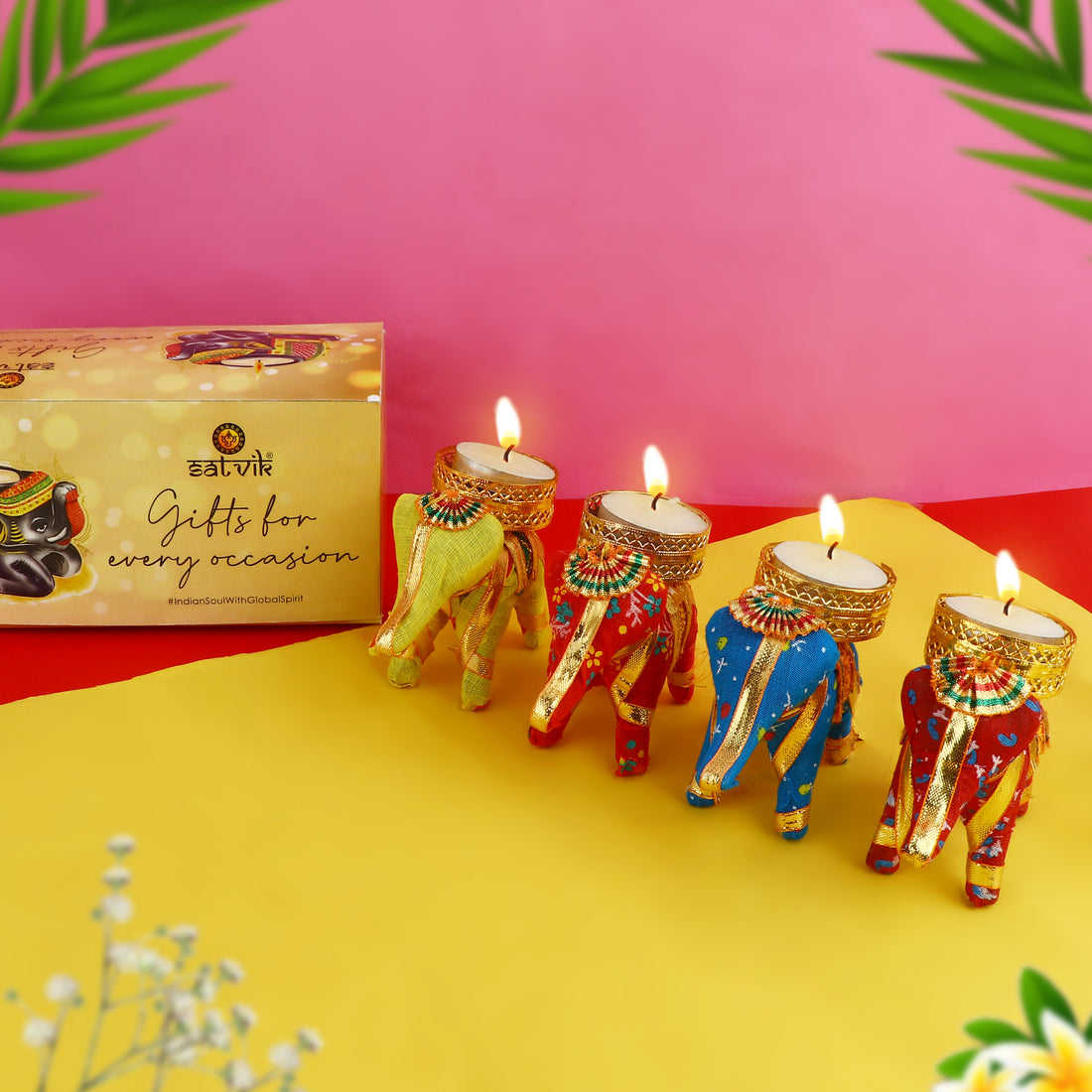 Eye-Catching Handcrafted Elephant Tea Light Holder