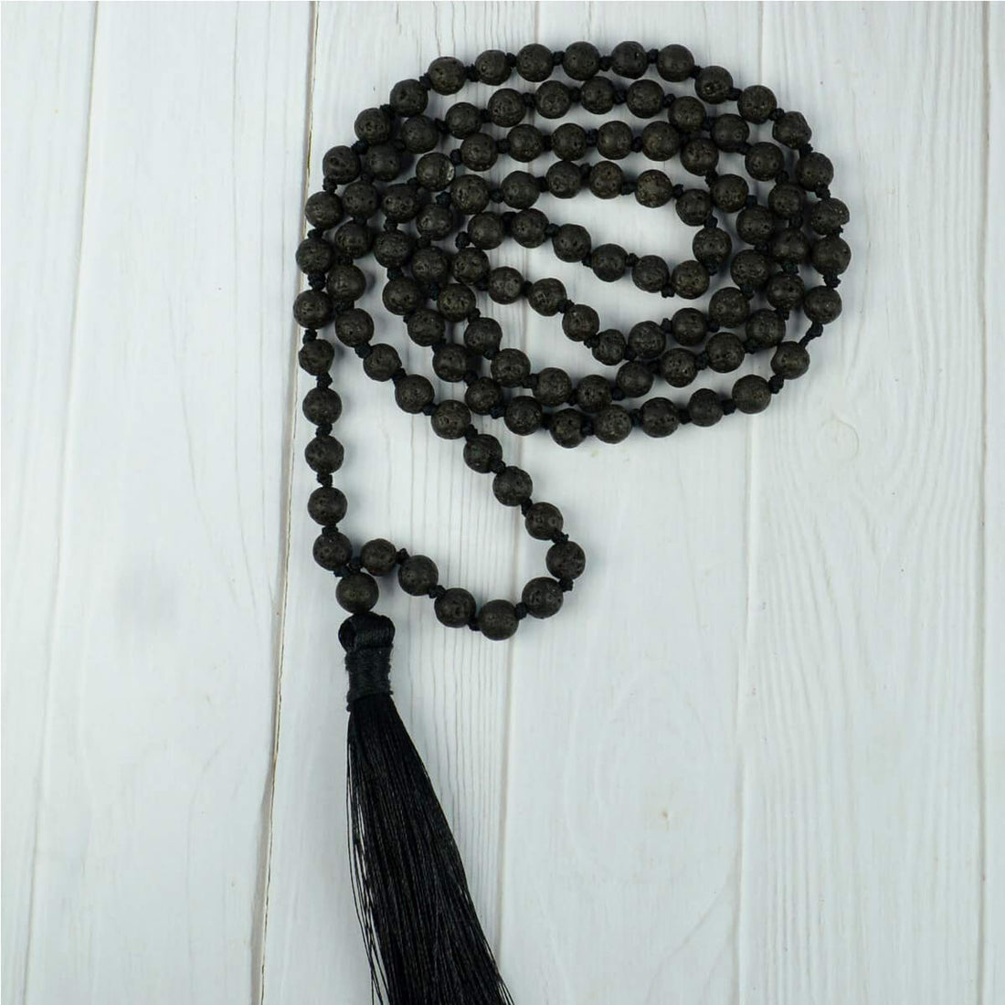 Lava Crystal Mala for Reiki Healing – 6 MM Beads