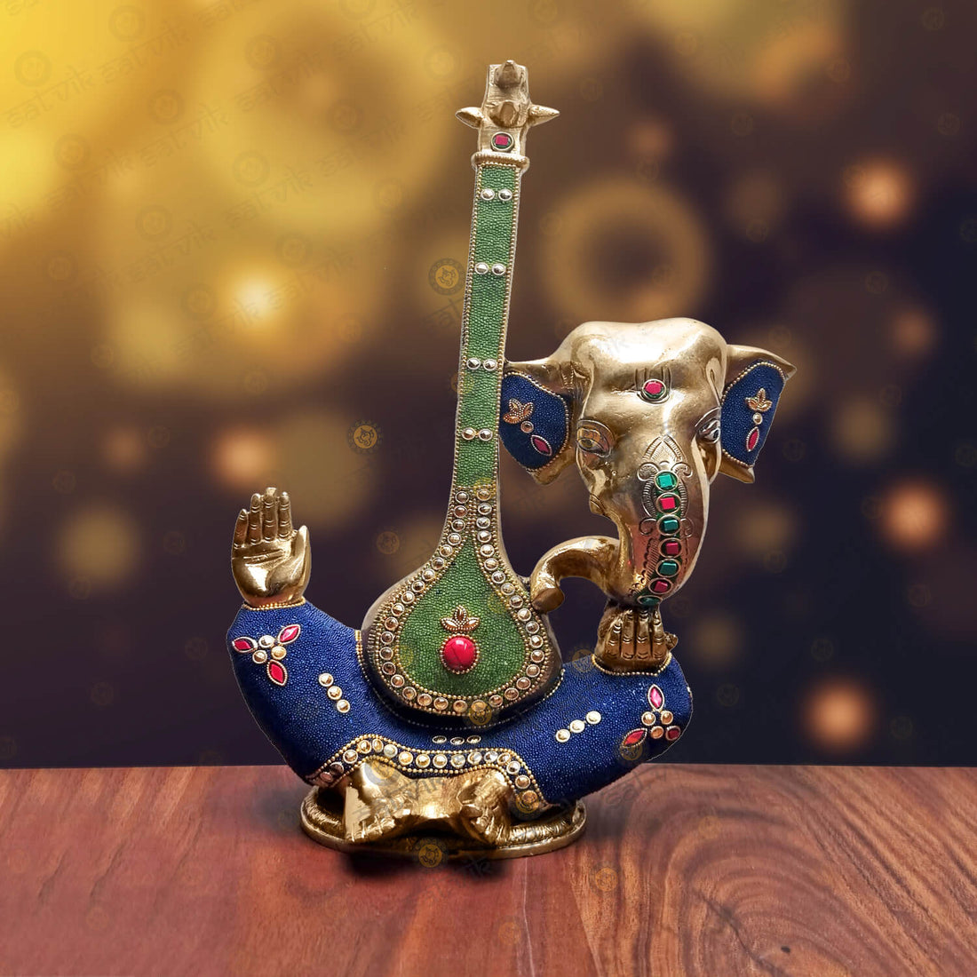Lord Ganesh, Ganpati, known for Blessing Good Health and Wealth, The Idol Is made from Premium Quality material for long lasting use. Handmade product from the Artisanship of India's Craftsman with Using Modern Style.