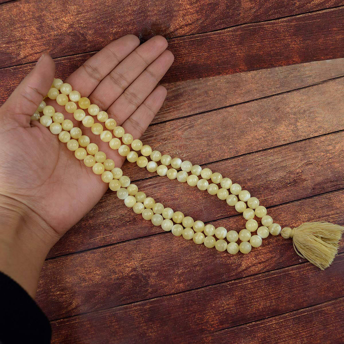 Yellow Calcite Mala for Chakra & Spiritual Healing