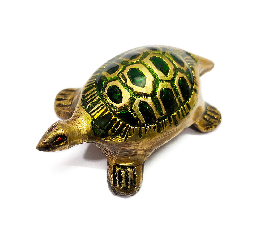 Brass Colored Turtle with Nakashi Plate/Tray (Small)