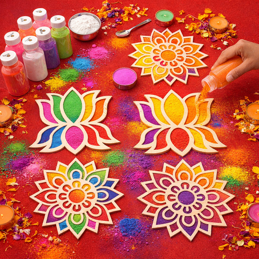 Rangoli Colors and Stencils