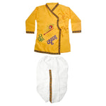 Krishana Outfit Yellow Kurta with White Dhoti for Janmasthmi