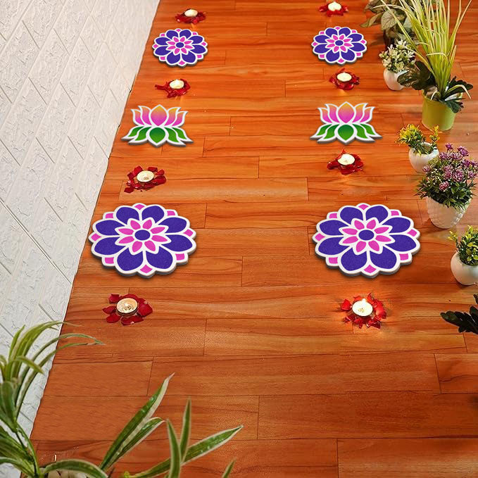 6-Inch Reusable Rangoli Stencils for DIY Decor: Perfect for Navratri and Pongal