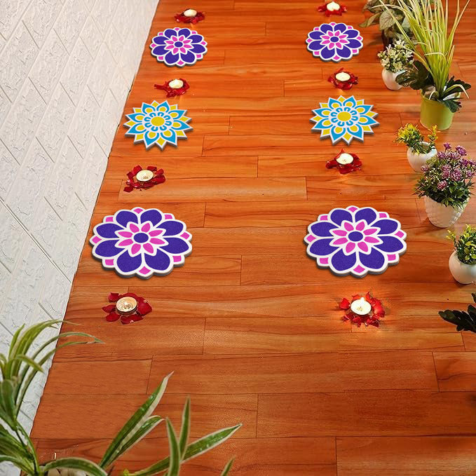 6-Inch Reusable Rangoli Stencil Set of 6 for Festive Decor