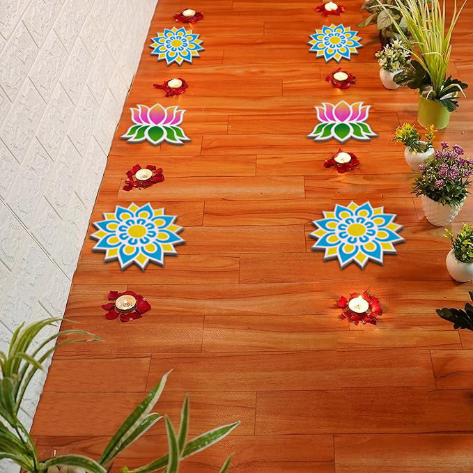DIY Craft: 6-Inch Rangoli Stencils Set for Festive Decor