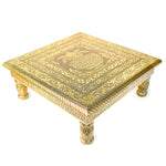 Traditional Splendor: Wooden Chowki Enhanced with Kalash Meenakari