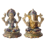 4.9 Inch Brass Lakshmi Ganesha Idol –  for Blessings