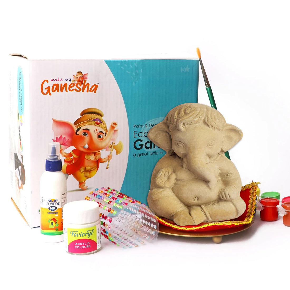 Make My Ganesha Paint and Decorate DIY Kit For Kids Assorted