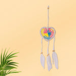 Handmade  Wall Decor with Nature Feather Charms (Heart Shape)