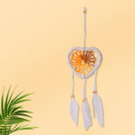 Handmade  Wall Decor with Nature Feather Charms (Heart Shape)