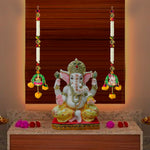 Artificial Jasmine Flower with Laxmi Ganesha Wall Hanging (Color-Assorted)