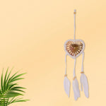 Handmade  Wall Decor with Nature Feather Charms (Heart Shape)