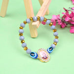 Lavender Evil Eye Beads Bracelet with Jai Guruji Swaroop Handmade Bracelets for Men and Women