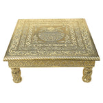 Traditional Splendor: Wooden Chowki Enhanced with Kalash Meenakari