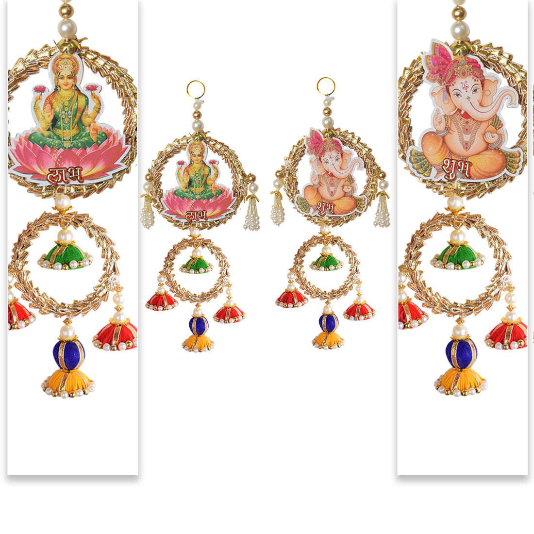 Laxmi Ganesh Round Shubh Labh Side Door Wall Hangings