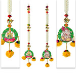 Artificial Jasmine Flower with Laxmi Ganesha Wall Hanging (Color-Assorted)