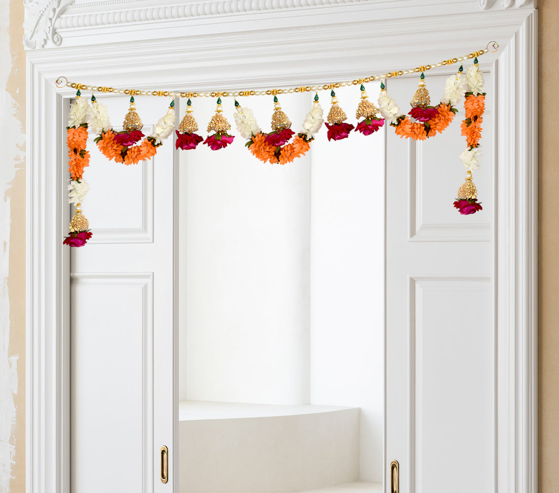 Beautiful Flower Toran with Side Latkans (Color-Assorted)