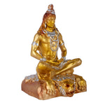 Premium Silver & Gold Shiv Ji Meditating Resin Statue