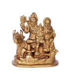 4.3 Inch Divine Shiva Family Brass Idol