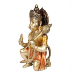 11 Inch Brass Hanuman Idol with Gadha Protection & Devotion