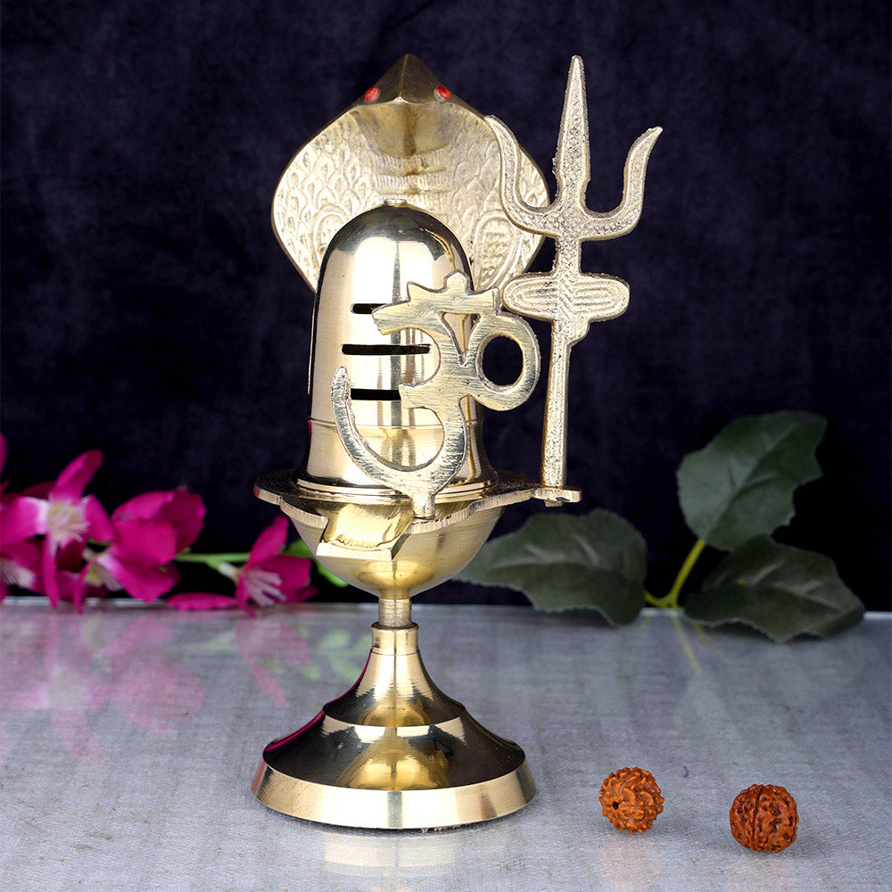 7 Inch Traditional Pure Brass Shivling