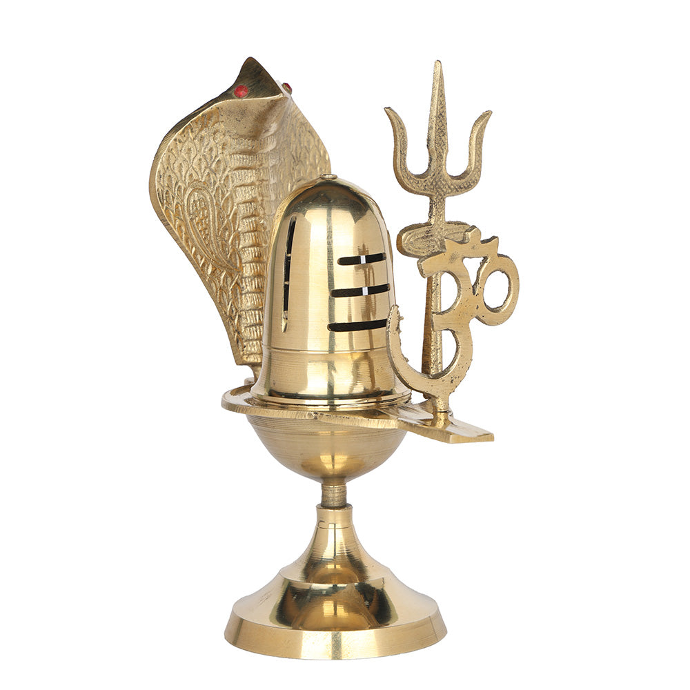 7 Inch Traditional Pure Brass Shivling