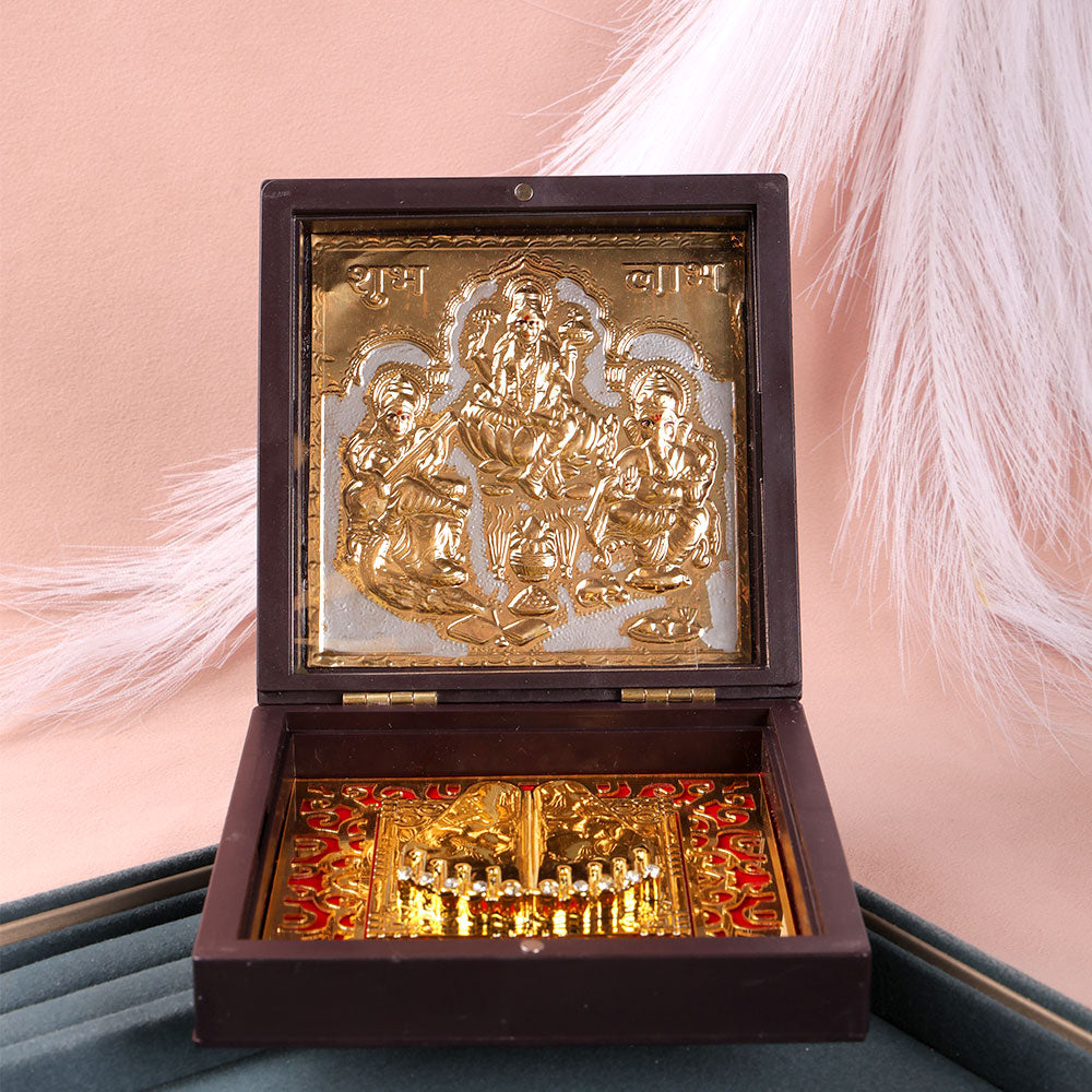 Lakshmi Ganesh & Saraswati Charan Paduka Box - Medium