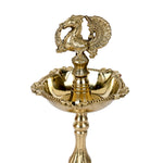 6 Inch Pure Brass Peacock Kerala Diya