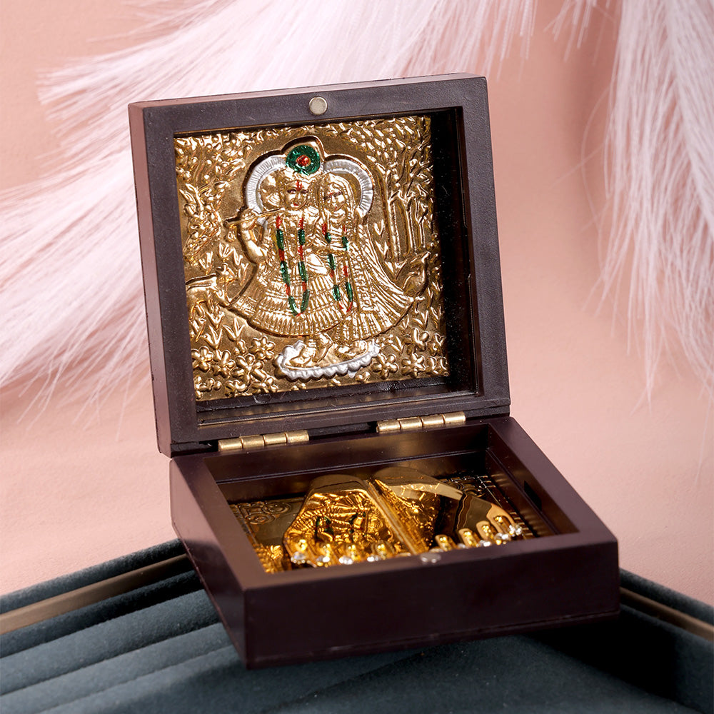Radha Krishna Charan Paduka Box - Small