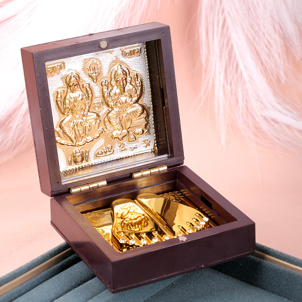 Shree Lakshmi Ganesh Charan Paduka Box - Small