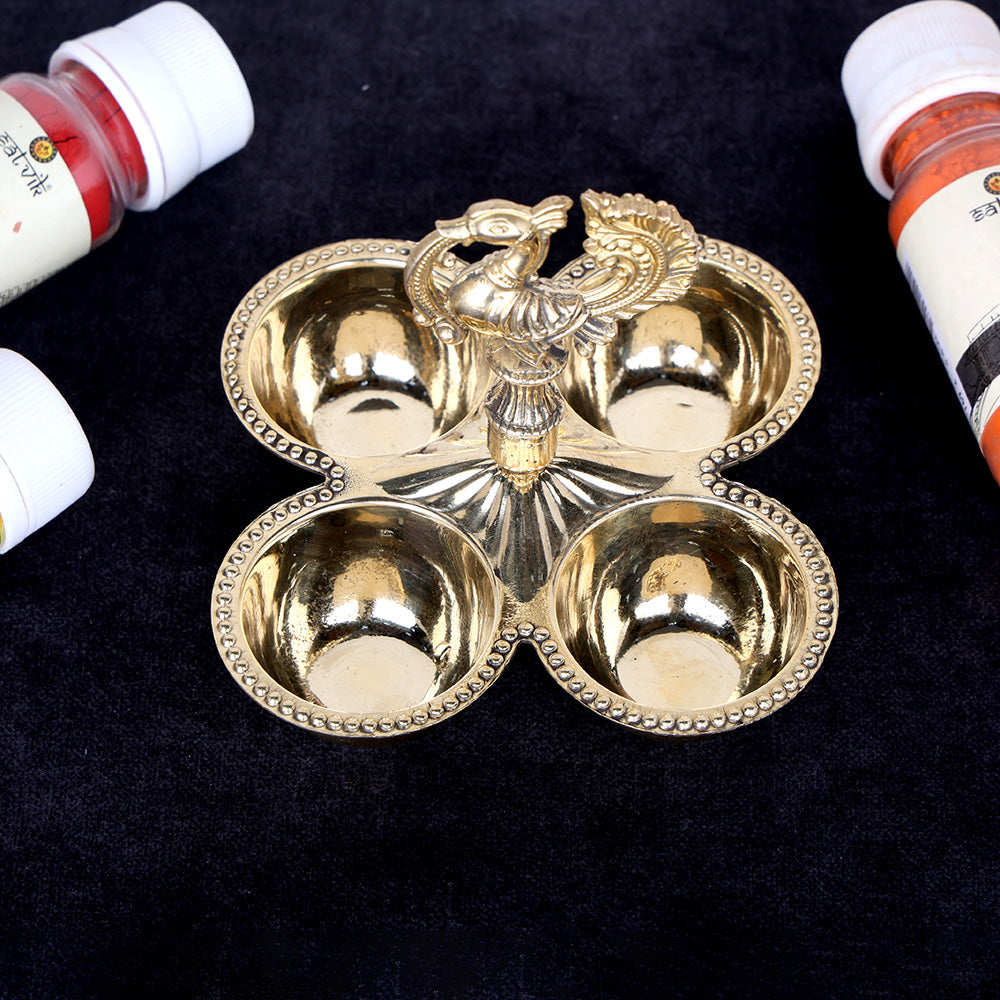 Designer Brass Chaumukh with Peacock