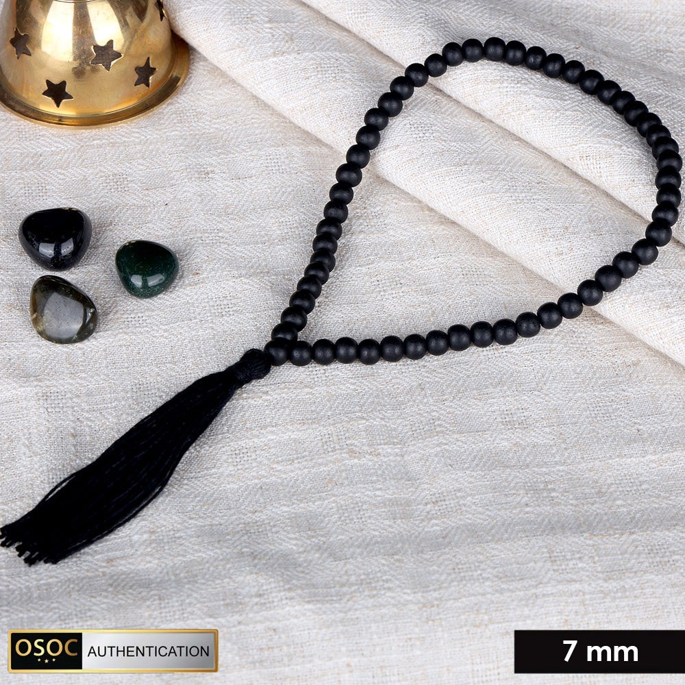 7 MM Govt. Certified Karungali Jap Mala 54+1 Beads