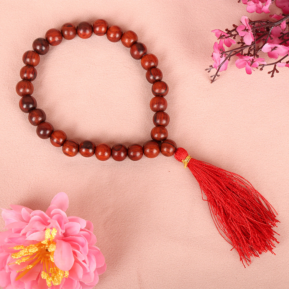 Red Chandan Mani Mala 27 Bead (12mm)