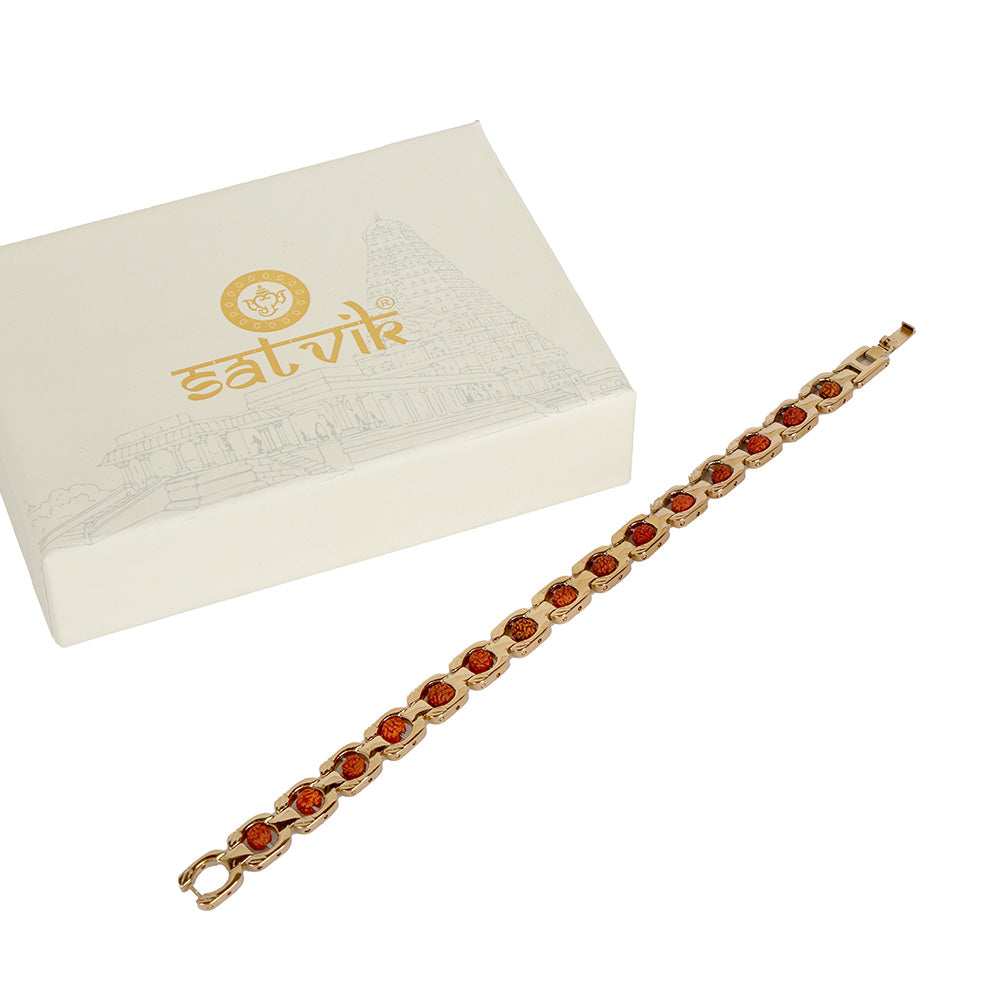 Rudraksha Bracelet Gold Plated Premium IGP Coating