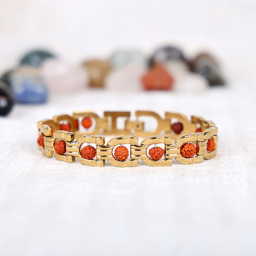 Elegant Rudraksha Bracelet Gold Plated Premium IGP Coating