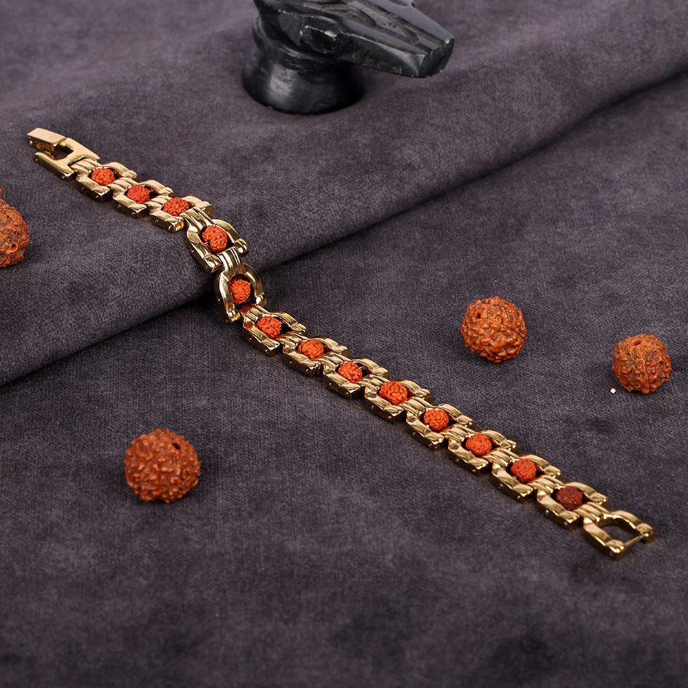 Elegant Rudraksha Bracelet Gold Plated Premium IGP Coating