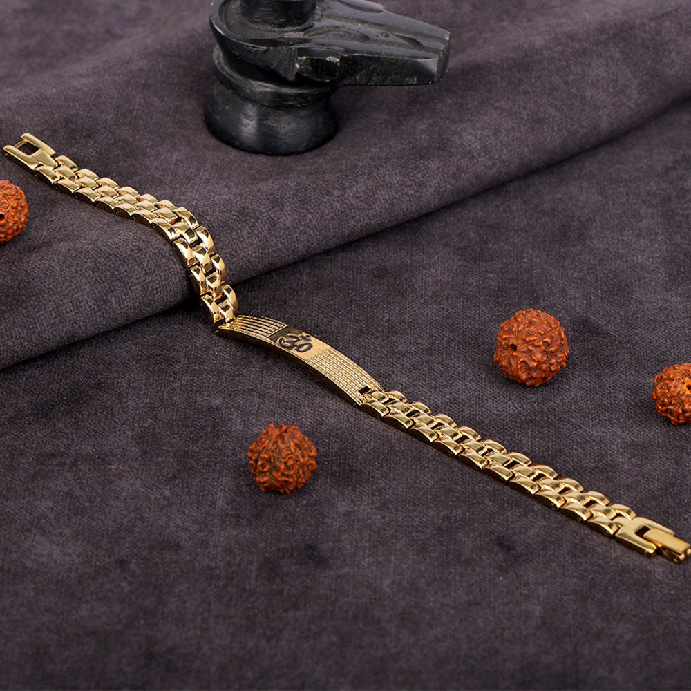 Om Bracelet Gold Plated Premium IGP Coating Spiritual Bracelet