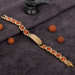 Om Namah Shivay Rudraksha Bracelet Gold Plated Premium IGP Coating