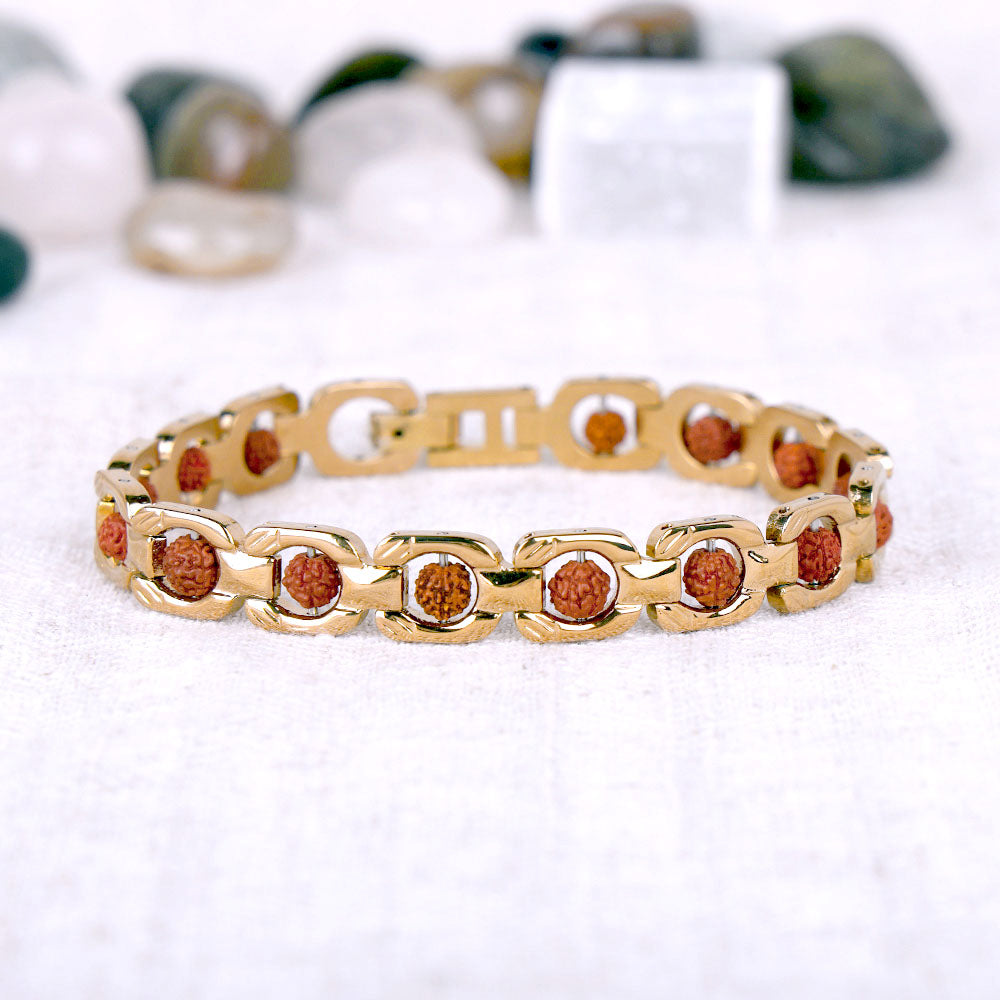 Rudraksha Bracelet Gold Plated Premium IGP Coating