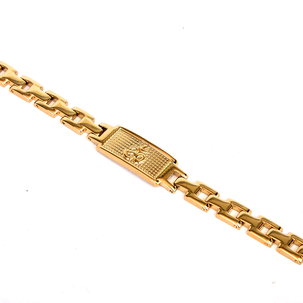 Om Bracelet Gold Plated Minimal Spiritual Premium IGP Coating